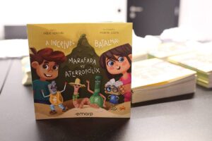 Capa do livro infantil "A incrível batalha: Marafada vs Aterropólix"